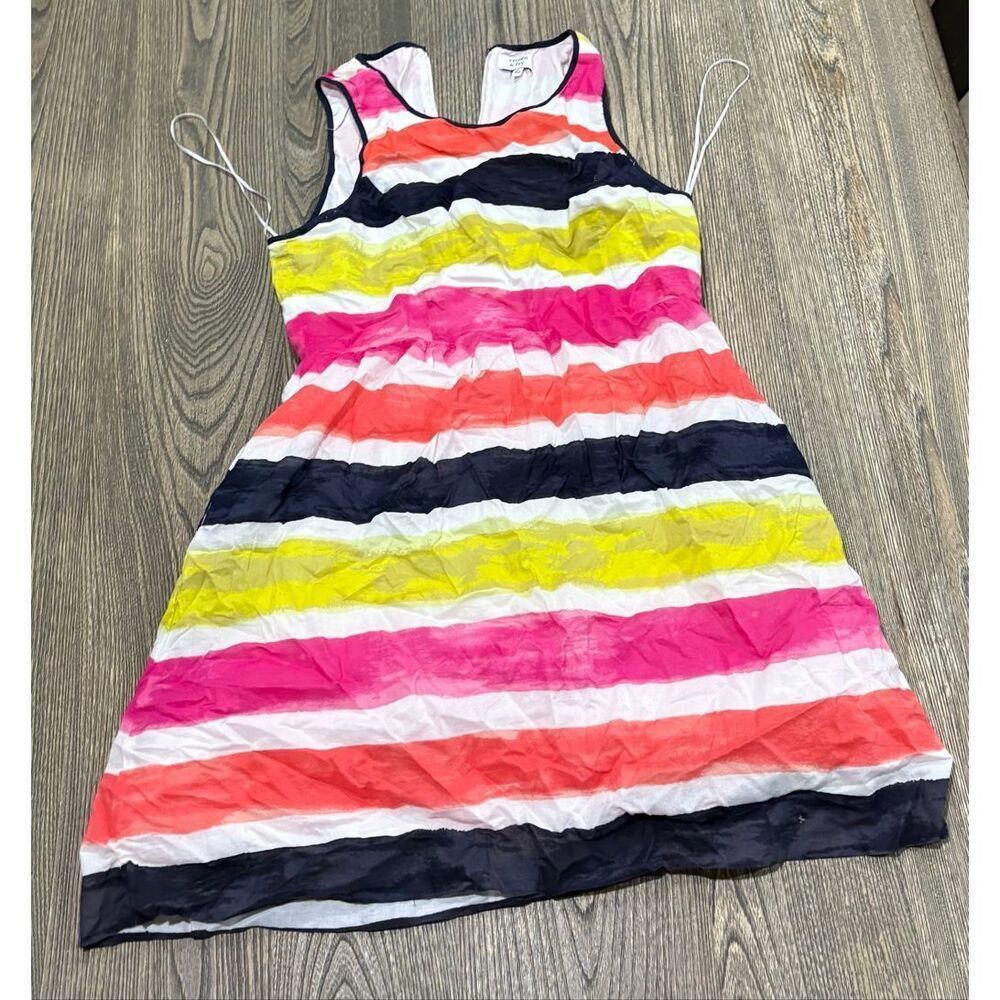 Crown and Ivy Womens Fit & Flare Dress Striped Tropical Punch Multicolor Size 12